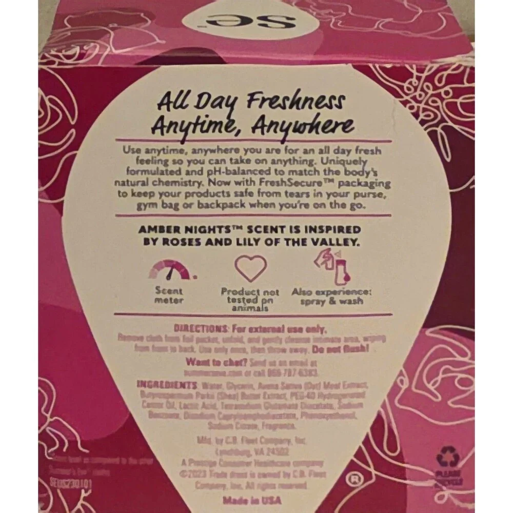 Summer's Eve Amber Nights Daily Refreshing Feminine Cleansing Cloths, 12 Count